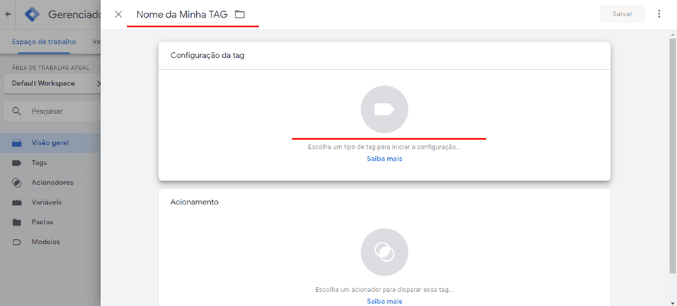 Google Tag Manager - Escolher Tipo de Tag
